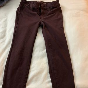 American Eagle Burgundy Jegging in size 0